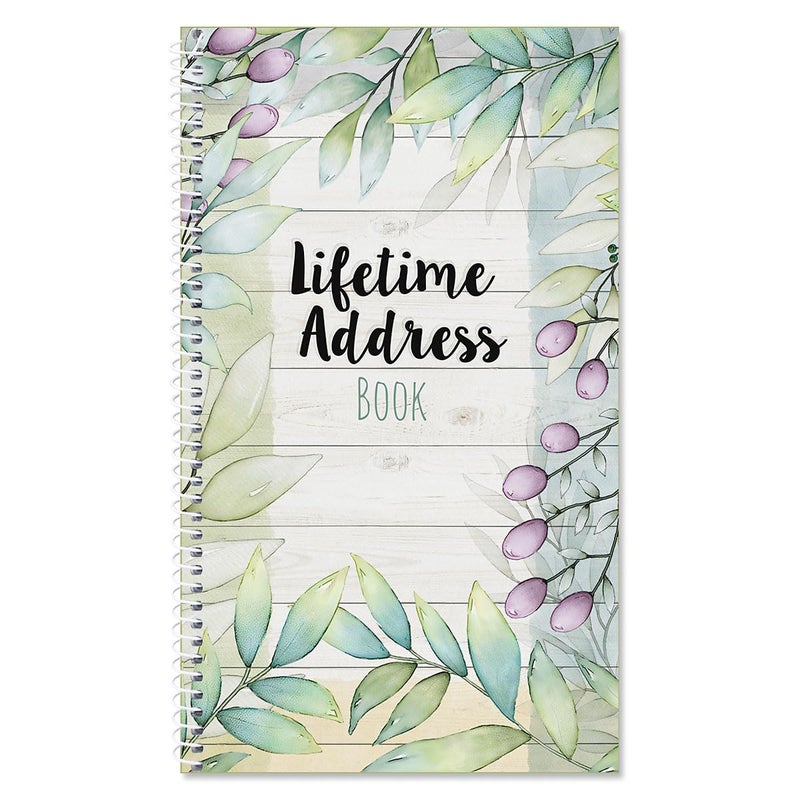 Current The Best Days Address Book-94 Pages; Small 5"" x 8-1/2"" Size for Purse or Office, Spiral Bound Soft Cover Organizer for Contacts, Addresses, Email, & Phone Numbers + 50 Replacement Stickers" - Image 1
